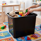Pojemnik plastikowy czarny 30l z pokrywą pudełko box na zabawki do garażu organizer, skrzynka uniwersalna 40x33x10 cm