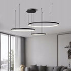 Lampa LED sufitowa ringi czarna 60 40 30 pamięć bluetooth darmat light 529 żyrandol 3-punktowy do salonu i jadalni z