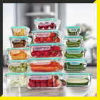 8x Szklane Pojemniki Hermetyczne Na Żywność Lunchboxy do Mikrofali Lodówki zmywarka, ciasto, produkty sypkie, ser
