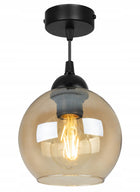 LAMPA SUFITOWA WISZĄCA ŻYRANDOL POJEDYNCZA SZKLANA KULA NOWOCZESNA LOFT oprawa do salonu i jadalni, czarna, gwint E27
