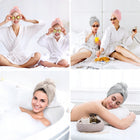 3x RĘCZNIK NA GŁOWĘ TURBAN DO SUSZENIA WŁOSÓW SZYBKOSCHNĄCY GRUBY CHŁONNY czepek z mikrofibry z guzikiem, osuszacz do