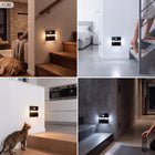 Oprawa schodowa oświetlenie schodowe lampka na schody LED 230V Q8 CZARNA kwadratowa 2W z wymiennym źródłem światła