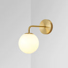Lampa kinkiet ścienny stały prosty LOFT złoty klosz SZKLANY KULA na 1x E27 oprawa do salonu sypialni, metalowa na