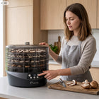 Suszarka do Grzybów Owoców Duża Ø34cm ariva FEN 500W 5 Tac XXL Timer Dehydrator żywności do ziół i warzyw, regulacja
