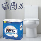 Biały Papier Toaletowy FluFFy 3 Warstwy 80 Rolek Ultra Miękki 9600 Listków celulozowy, bezzapachowy, suchy, do domu i