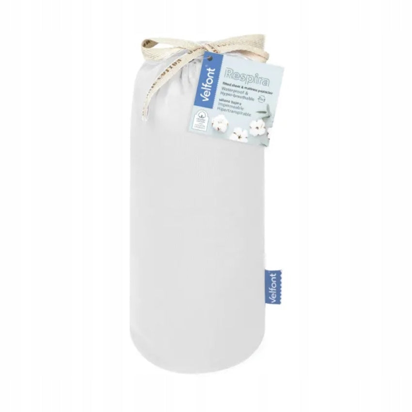 Respira Velfont ochraniacz- prześcieradło 2w1 do wysokości 35cm 160x200 wodoodporny pokrowiec na materac, bariera przed