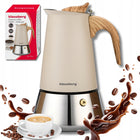 Kawiarka Klausberg KB-7997 12 espresso Moka Indukcja Gaz Stal Premium zaparzacz do kawy, 600 ml, beżowy