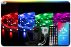 Zestaw Taśma LED 20m 2x10m RGB 5050 bluetooth pilot aplikacja muzyka timer oświetlenie dekoracyjne do pokoju, zmienna