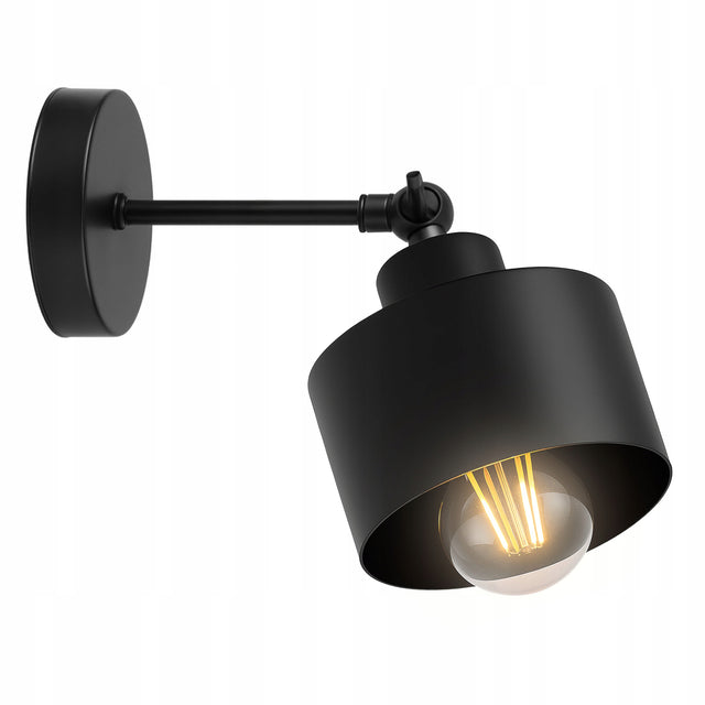 Lampa Ścienna Kinkiet Loft Edison E27 LED oprawa industrialna czarna metalowa 1 źródło światła 60 w