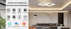 Inteligentna lampa sufitowa LED z pilotem+aplikacją, 40W, 3600 lm, biały plafon prostokątny do salonu i sypialni