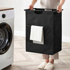 Kosz na pranie z półką pojemnik wolnostojący na bielizne 65l organizer loft brudne ubrania, metalowy stelaż, do