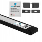 Profil LED aluminiowy czarny do taśm Klosz mleczny zaślepki zestaw 2 metry kanał montażowy do oświetlenia liniowego