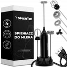 Spieniacz do Mleka Kawy Mini Mikser Elektryczny Ręczny Ubijak do Jajek czarny, przewodowy, 8 w, trzepaczka, cappuccino