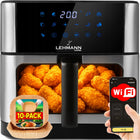 Frytkownica beztłuszczowa airfryer frytownica duża 12 programów 10l 1800W srebrny/szary