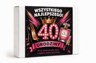 Prezent na 40 urodziny dla niej BOX kobiety zestaw prezentowy przyjaciółki dyplom, gra towarzyska, kieliszki, dekoracje