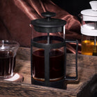 Zaparzacz do herbaty kawy french press 1l szklany czarny montessa dzbanek z tłokiem, praska tłokowa, 4 filiżanki, mycie