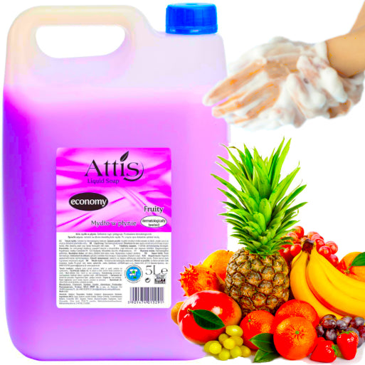 Mydło w Płynie attis 5l gold drop Owocowe fruity do higieny rąk, środek do mycia dłoni, kanister do dozownika, płyn do mycia skóry, uzupełnienie