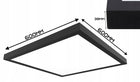 Panel LED natynkowy czarny 60x60cm Plafon 60W lampa sufitowa kwadratowa ze zintegrowanym źródłem światła