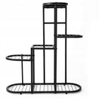 Kwietnik metalowy stojak na kwiaty rośliny stojący loftowy industrialny do doniczek, 7 miejsc, czarny, wys. 79 cm