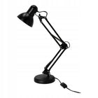 Lampka Biurkowa Kreślarska Szkolna 2w1 CZARNA 1xE27 60W Regulowana Metalowa lampa do czytania nauki i pracy z ruchomym