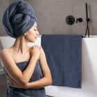 RĘCZNIK KĄPIELOWY 70x140 DUŻY 100 bawełna 500g GRUBY hotelowy SPA GRANATOWY łazienkowy szybkoschnący z bordiurą na