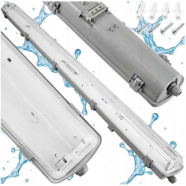 Oprawa Hermetyczna LED 120cm z Blachą Na Dwie Świetlówki LED Premium lampa sufitowa natynkowa G13 36 w, obudowa z tworzywa sztucznego