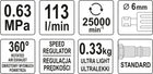 SZLIFIERKA TRZPIENIOWA PNEUMATYCZNA YATO 6 mm 25000 obr./min 113 l/min szlifierka prosta