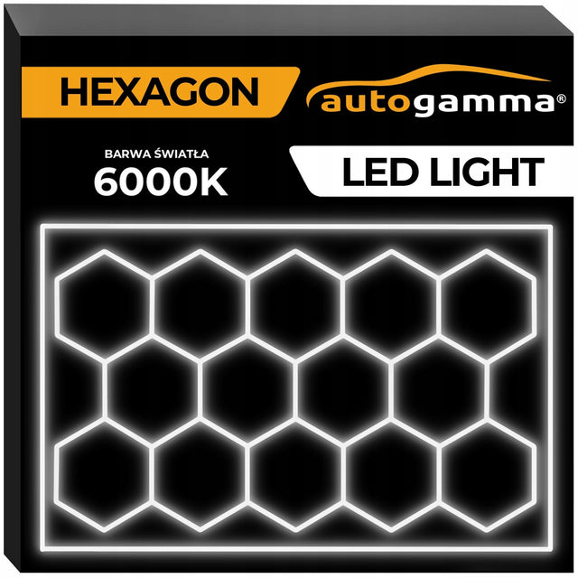 Lampa LED hexagon Panel Oświetlenie Warsztat Garaż Dom 243 x 483 5500-6000K plafon sufitowy ze zintegrowanym źródłem światła, zimna barwa