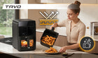 Frytkownica Beztłuszczowa Air Fryer 12l 3300W Frytownica Dwukomorowa Tacka czarny
