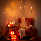 Podwieszane Świece LED z Magiczna Różdżką - Dekoracja Halloween wiszące lampki, 20 sztuk, plastikowe ozdoby na imprezę