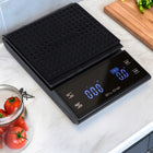 Elektroniczna waga kuchenna do kawy precyzyjna 3000g/0,1g LCD timer baterie z tarowaniem, odliczanie, czarna, 3 kg
