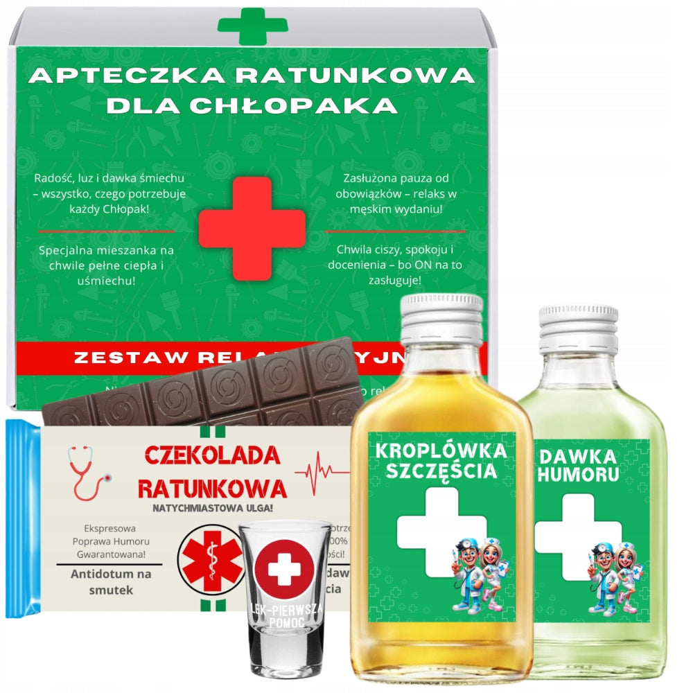 Śmieszny Prezent na dzień mężczyzny chłopaka Zestaw Prezentowy opakowanie na alkohol, niezbędnik, torba, ramka z