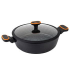 Patelnia granitowa do smażenia duszenia głęboka z pokrywką vilde 24 cm 2l na indukcję, gaz, kuchenkę ceramiczną i
