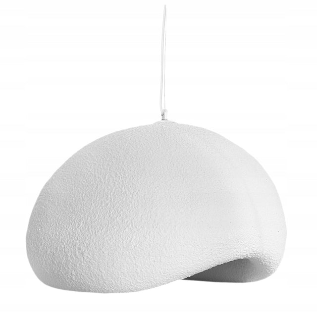 Lampa sufitowa nowoczesna 40cm 12W żarówka E27 styl japandi wabi-sabi wisząca, biały klosz z tworzywa, 1 punkt świetlny