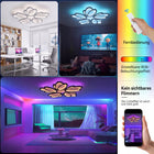 Lampa sufitowa LED RGB ściemniana, z pilotem do sypialni/salonu oświetlenie wiszące metalowe białe 60 cm, ponad 12