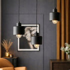 Lampa sufitowa wisząca żyrandol LED 3x E27 oprawa LOFT DREWNO drewniana dąb do salonu jadalni kuchni czarna 3-punktowa