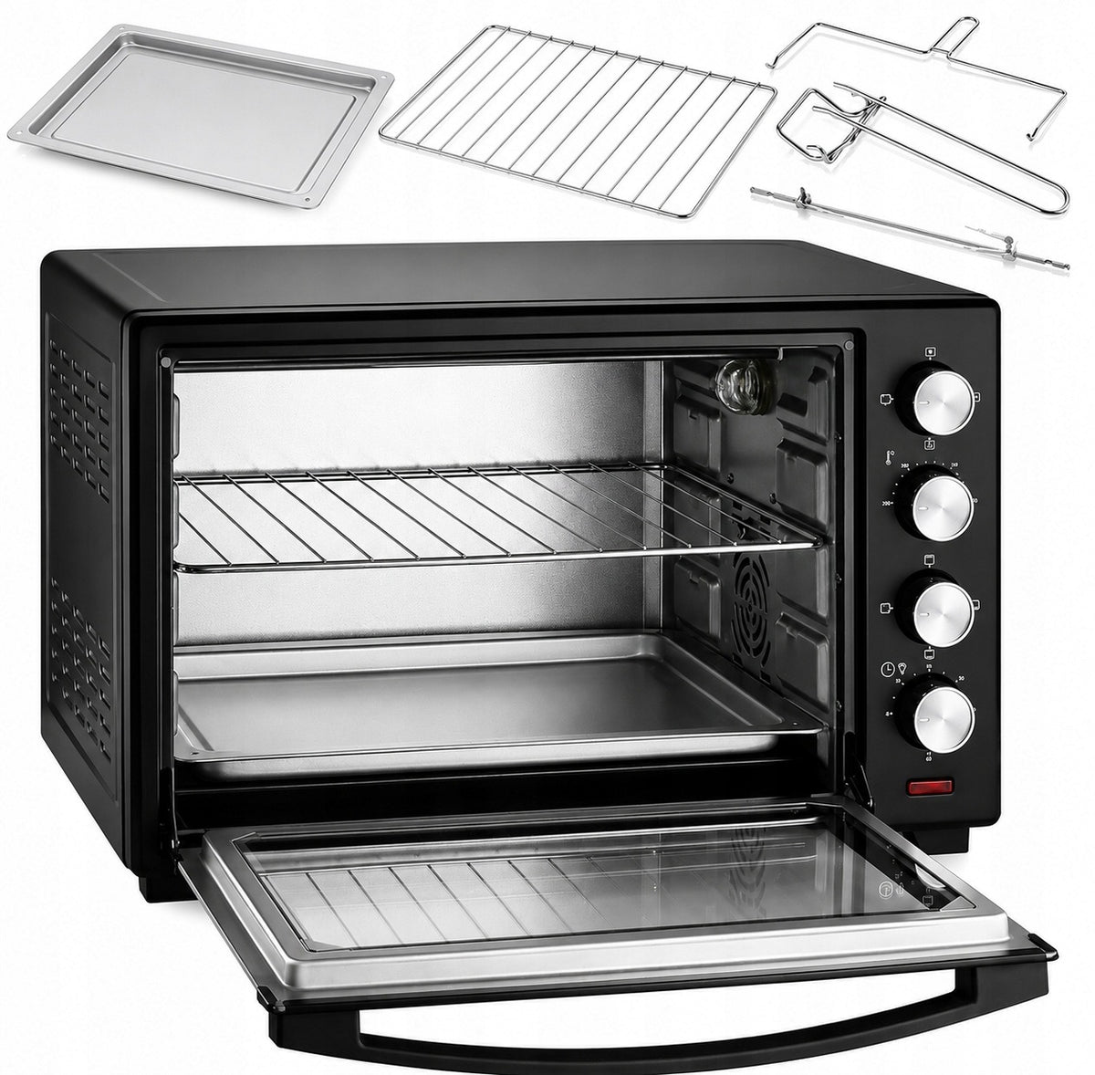 Piekarnik elektryczny termoobieg rożno grill kerch corda 48l 2000W 48 l 2000 w czarny