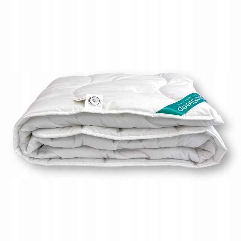 Kołdra 200x220 tencel całoroczna antybakteryjna BioSleep Poldaun antyalergiczna, do prania w pralce, wkład do pościeli