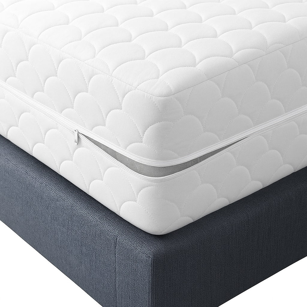 Pikowany pokrowiec na materac 160x200 ochraniacz na zamek na wymiar premium pralny w pralce, powłoka antyalergiczna