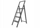 Drabina domowa biurowa 4 stopnie slim LOFTczarna drabest stal 150 kg