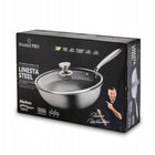 Patelnia WOK Indukcja pokrywka duży stal Starke Pro Linesta Steel 30x9cm tradycyjna 90 mm 30 cm /Wzór