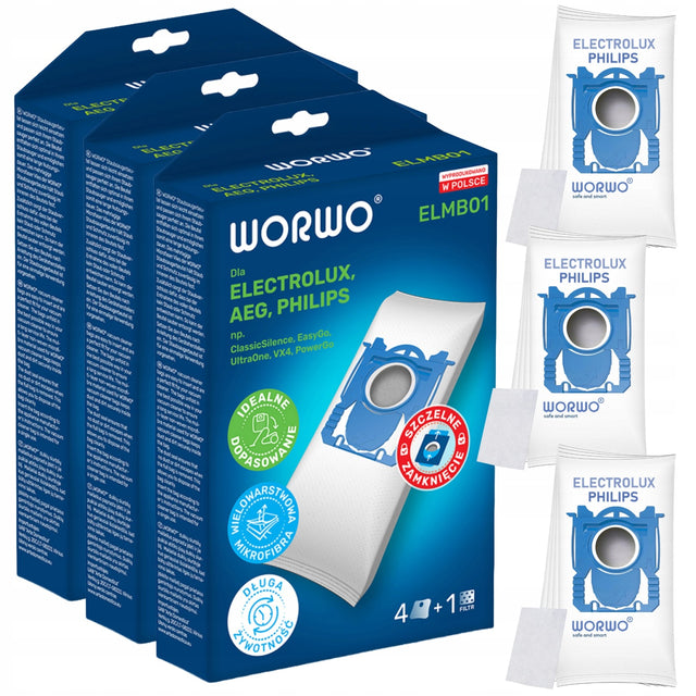 12x worki do odkurzacza electrolux philips s-bag wymienne wkłady na kurz, akcesoria do sprzątania, zapasowe wyposażenie
