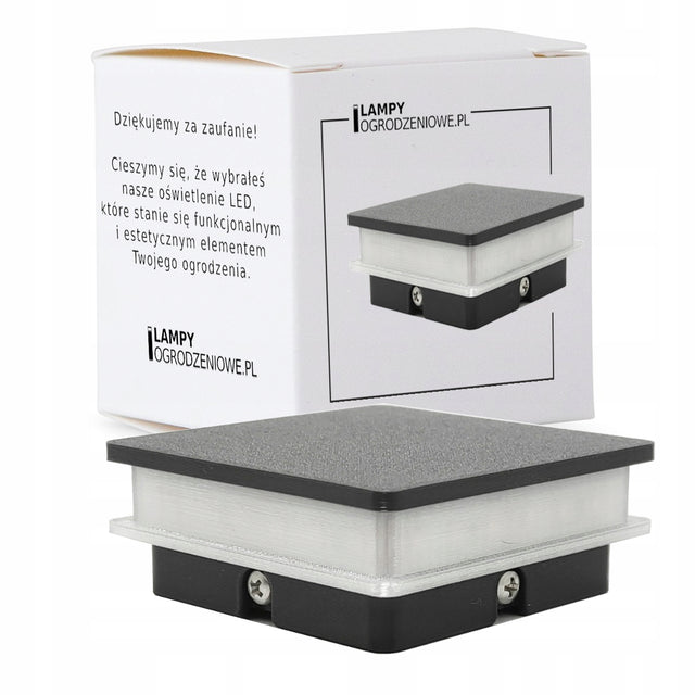 2x Lampa LED słupek ogrodzeniowy 100x100mm luna 12v antracyt oprawa znamionowa z 3 269 sztuk