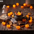 Girlanda lampki dynie świecące 20 LED wiszące dekoracja upiorna halloween łańcuch świetlny na przyjęcie tematyczne do