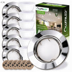 6x Oprawa Podtynkowa 6W Halogenowa Lampa Sufitowa Ruchoma Żarówka LED GU10 oczko metalowe srebrne punktowe do zabudowy