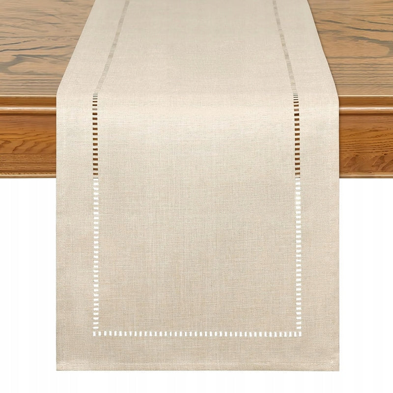Bieżnik Dekoracyjny beżowy Melanż na Stół Elegancki Obrus Święta 180x32 cm serweta poliestrowa, nakładka tekstylna do