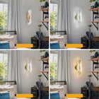Kinkiet LED Złoty na Schody - Nowoczesny, Ściemnialny, 16W, 1800lm lampa ścienna do przedpokoju, metalowa, zintegrowane