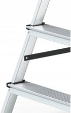 Drabina aluminiowa dwustronna 2x3 125 kg Drabest podest podnóżek schodki domowe, wysokość robocza 2,2 m, lekkie 1,8 kg