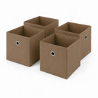 Organizer Pudełko do przechowywania zestow 4 szt 28x28x28 cm Brązowy pojemnik na książki, ubrania, bieliznę, wkład
