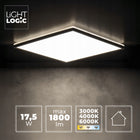 Plafon LED panelLL PLAF02CCT L17,5W czarny kwadrat zmiana barwy 30cm lampa sufitowa ze zintegrowanym źródłem, do
